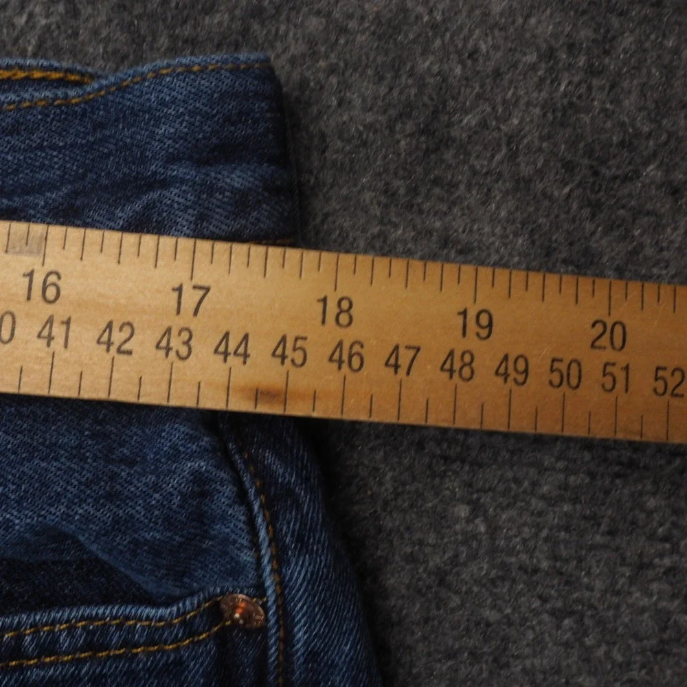 Levi's 501 Jeans Mens 36x32 Blue Solid Straight Leg Button Fly Classic Denim